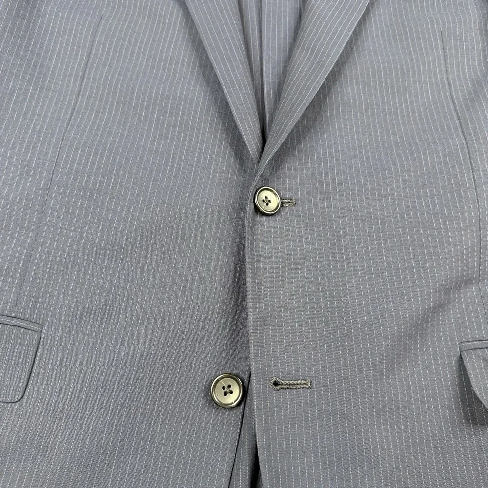 Brooks Brothers Fitzgerald BrooksCool Wool Blazer Blue Striped Mens Size 41L